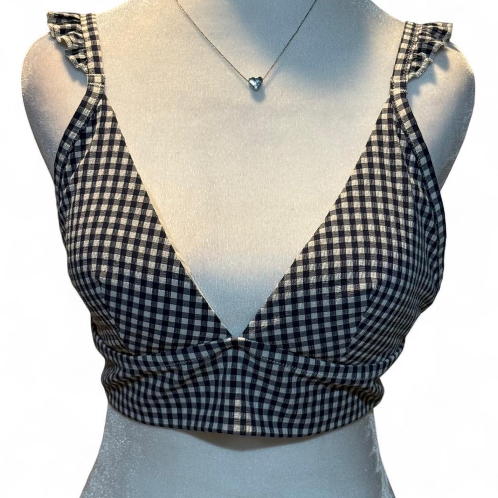 Aerie SZ large Gingham Checkered Crop Top
